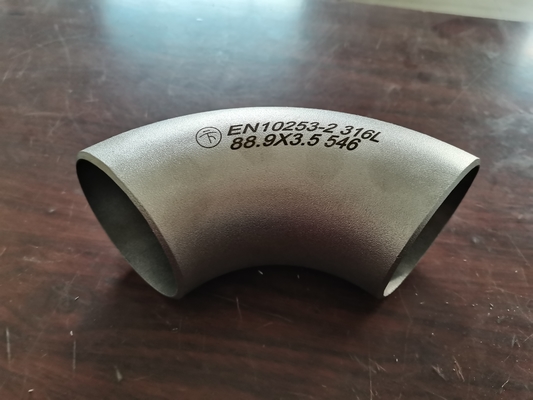 Asme B16.9 Stainless Steel Bergelang Siku 180 Derajat Jadwal 60